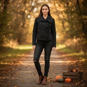 Marrakech X Anthropologie Navy/Marin Ruffled Jacket Size XS